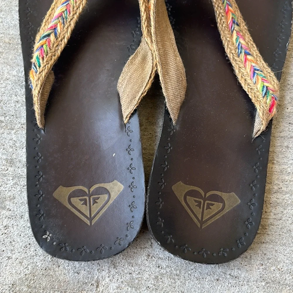 Roxy Sandals with Colorful Woven Aztec Straps